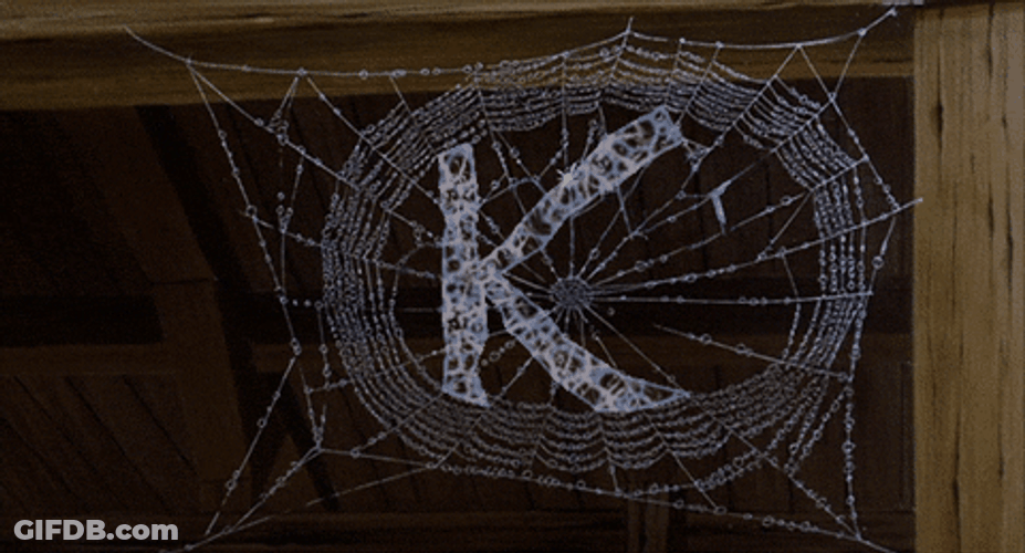 Glittering K On Spider Web GIF