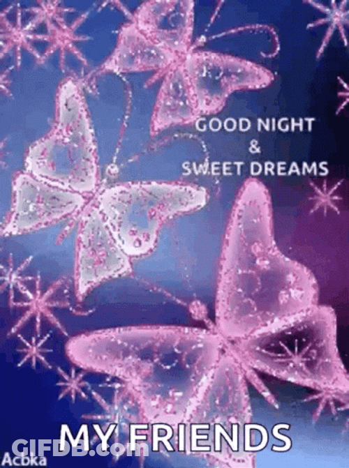 Glittering Pink Butterfly GIF