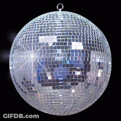 Glittering Silver Disco Ball GIF