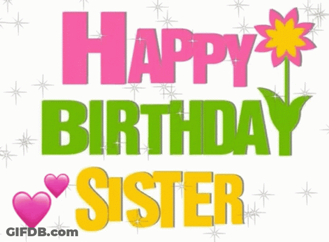 Glittery Happy Birthday Sis GIF