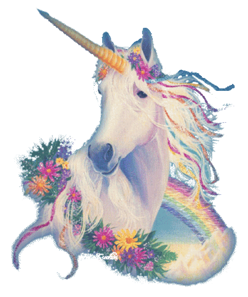 Glittery Happy Birthday Unicorn Rainbow GIF