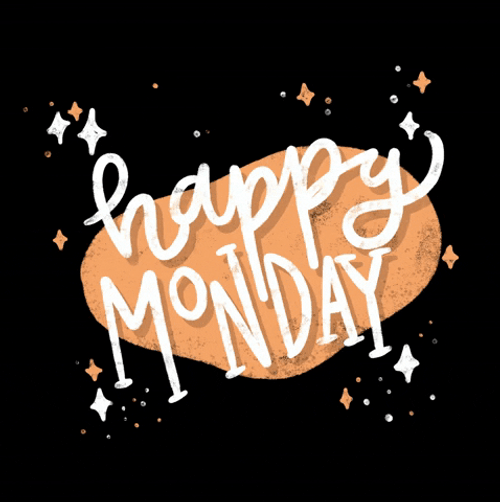 Glittery Happy Monday Sign GIF
