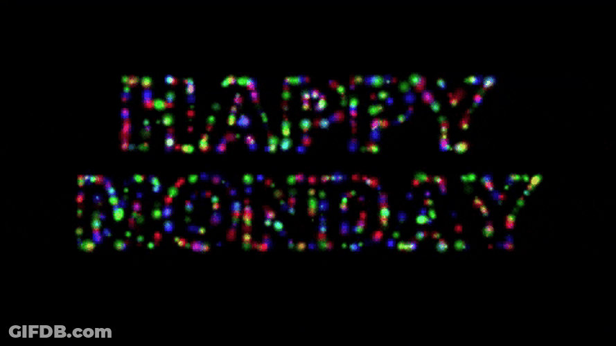 Glittery Happy Monday Text New Week GIF