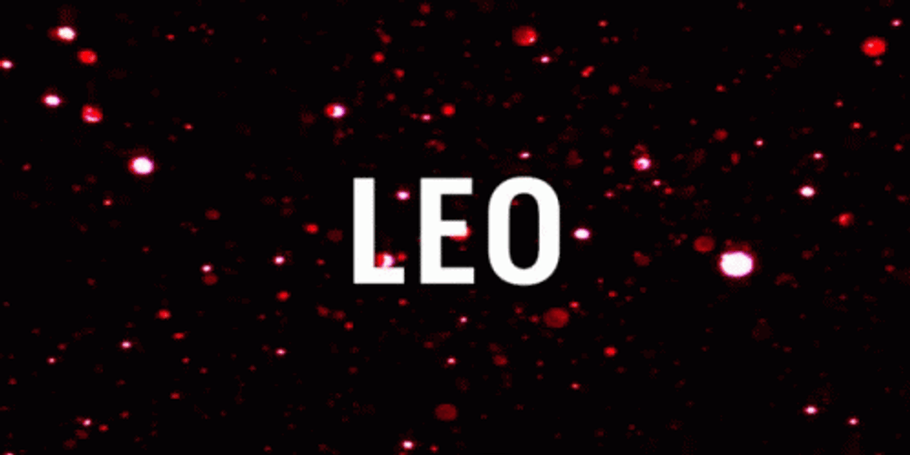 Glittery Leo Text GIF