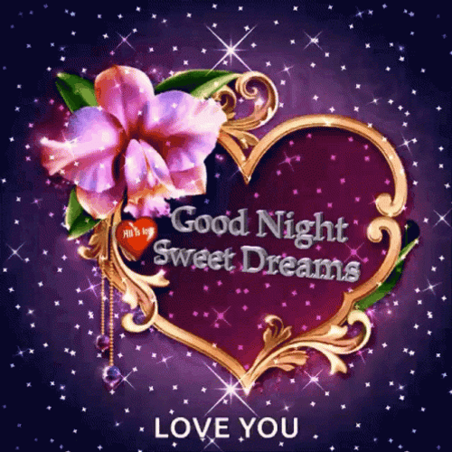 Glittery Love Good Night Love You GIF