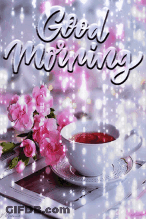 Glittery Rainy Good Morning GIF
