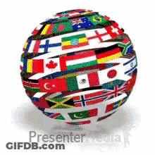 Globe Filled With World Flags Presenter Media GIF