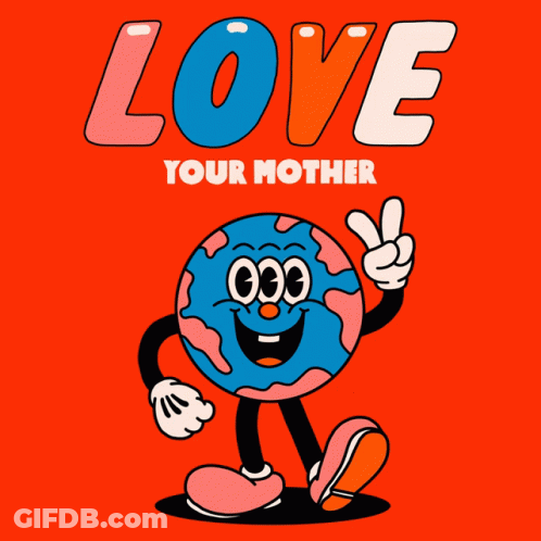 Globe Giving Peace Sign Love Your Mother GIF