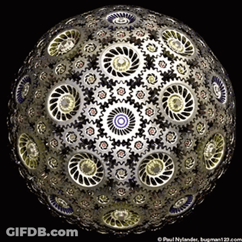Globe Shaped Gears Spinning GIF