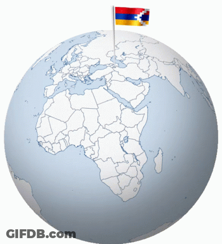 Globe With Flag Sticking Out GIF