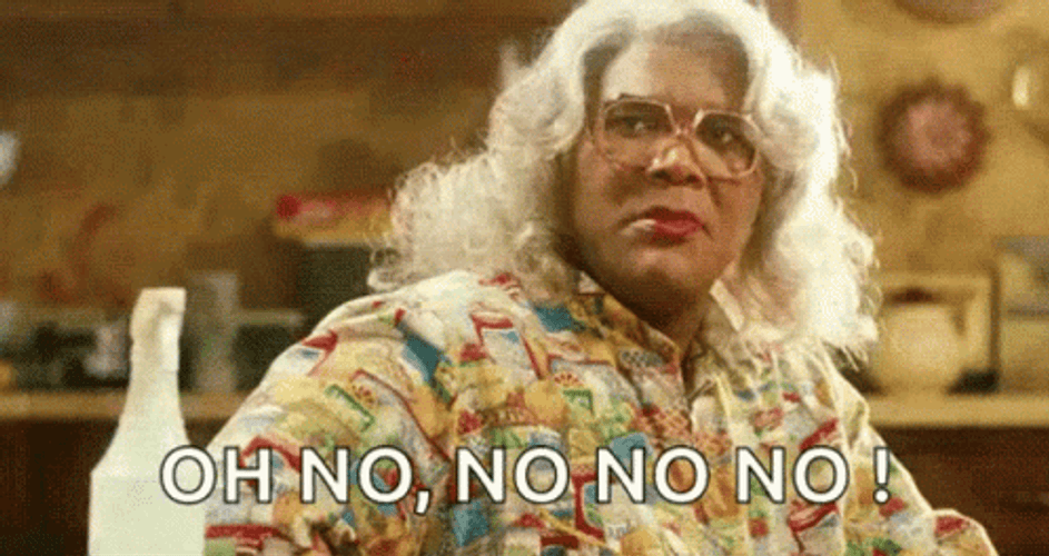 Gloomy Madea Shaking Head No GIF