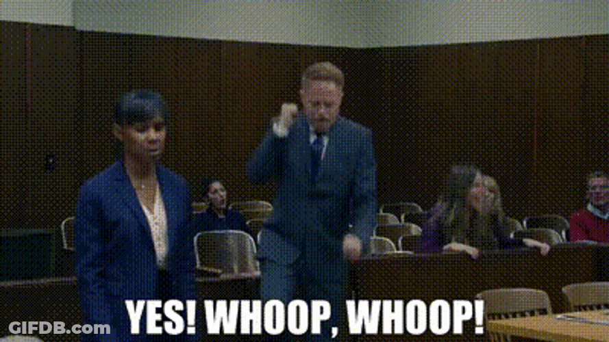 Gloria And Mitchell Cheering Whoop Whoop Modern Family GIF