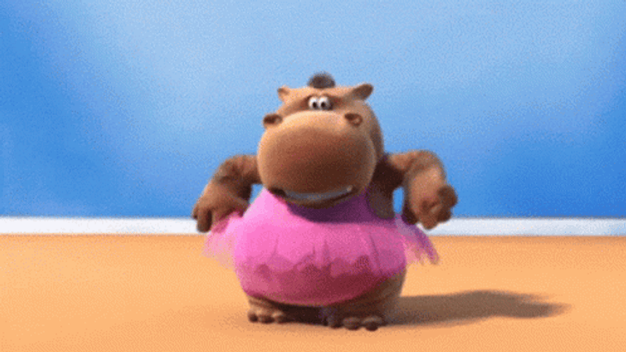 Gloria The Hippo Dancing Ballet GIF