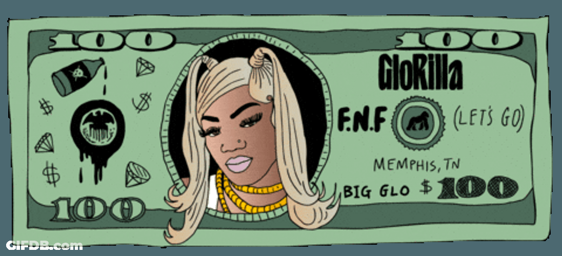Glorilla Face Printed On Money GIF