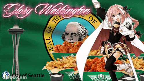 Glory Washington Poster Girl Holding Sword GIF