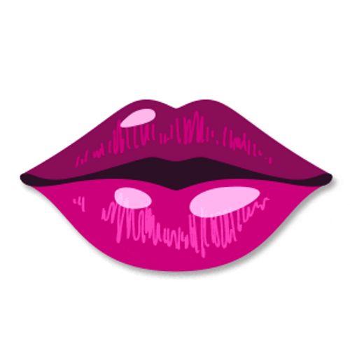 Glossy Violet Lips Blowing Kisses GIF