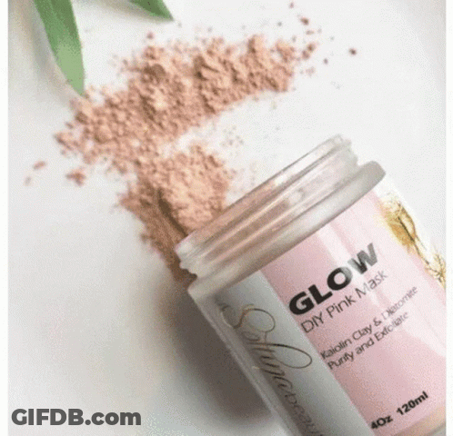 Glow DIY Pink Mask Jar Spilling Powder GIF