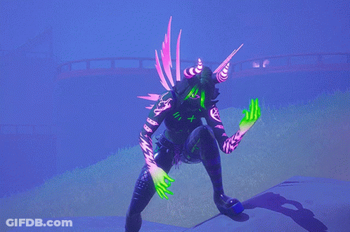 Glow In The Dark Character With Horns And Cross GIF