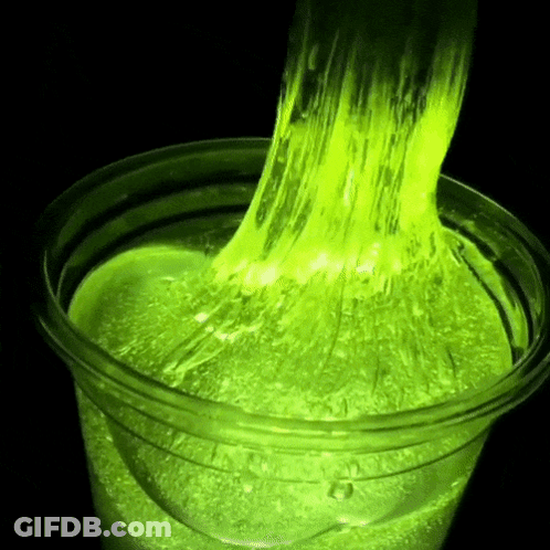 Glow In The Dark Slime Poured Into Cup GIF