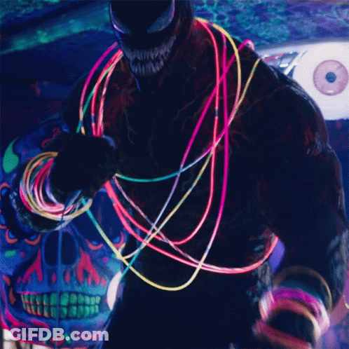Glow In The Dark Venom Holding Microphone GIF