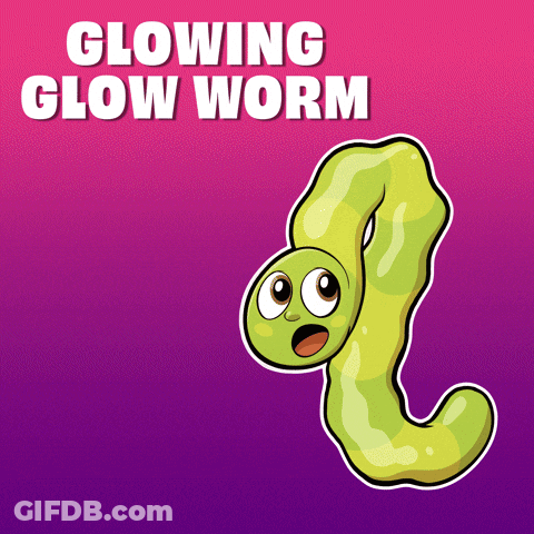 Glow Worm Surprised Expression GIF
