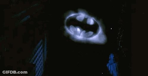 Glowing Batman Logo Flying GIF