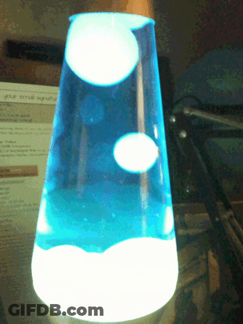Glowing Blue And White Lava Lamp GIF
