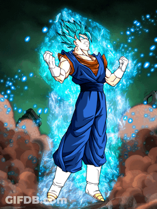 Glowing Blue Vegito Dragon Ball GIF