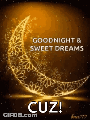 Glowing Crescent Moon Goodnight And Sweet Dreams Cuz GIF