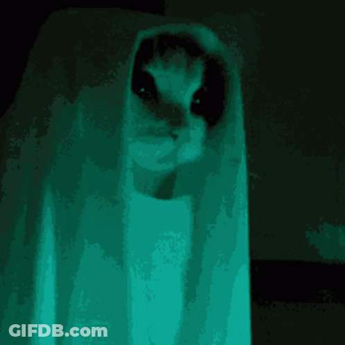 Glowing Eyes Ghost White Sheet GIF