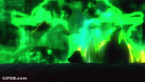 Glowing Green Background With Person Silhouette GIF
