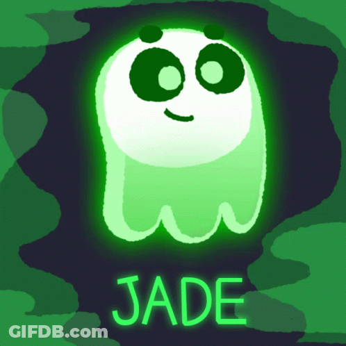Glowing Green Ghost With Name Jade GIF