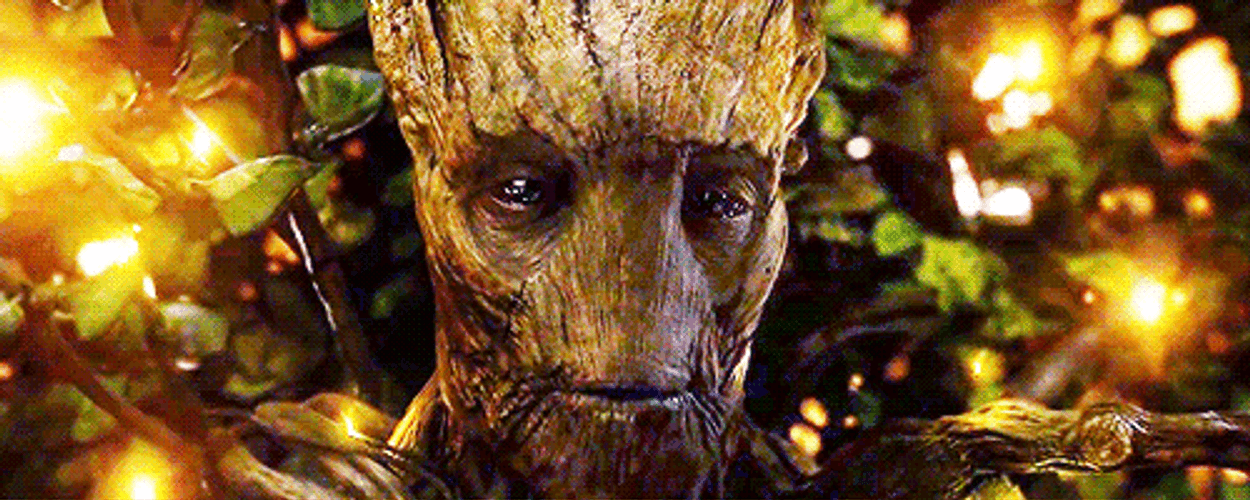 Glowing Groot Stare GIF