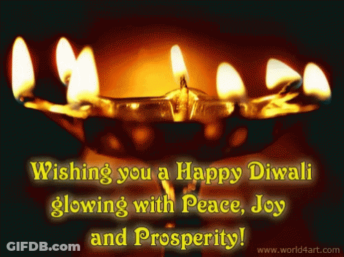 Glowing Happy Diwali Card GIF