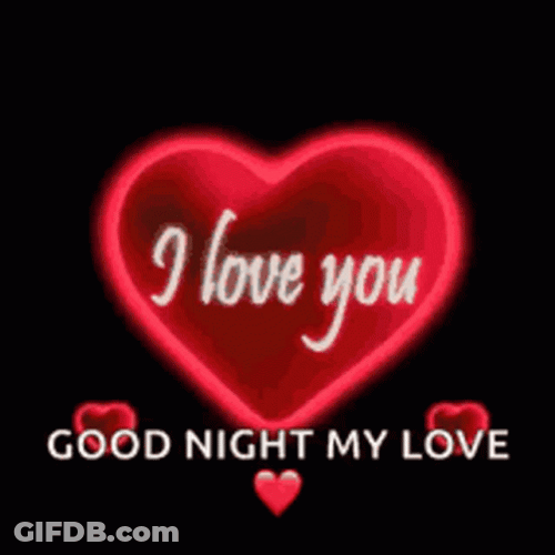 Glowing Heart Beating Good Night Love Greeting GIF