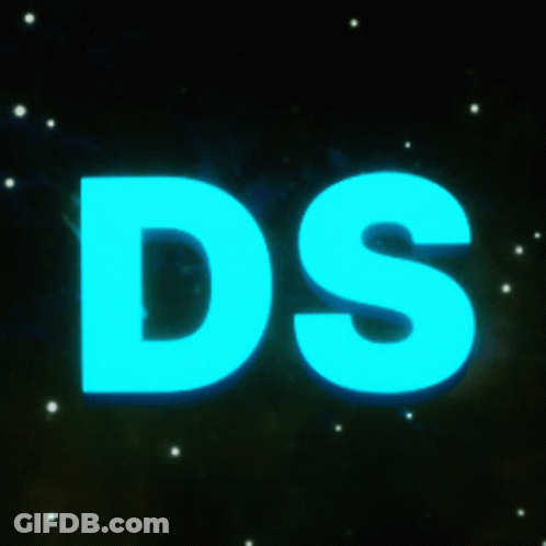 Glowing Letter DS With Stars GIF