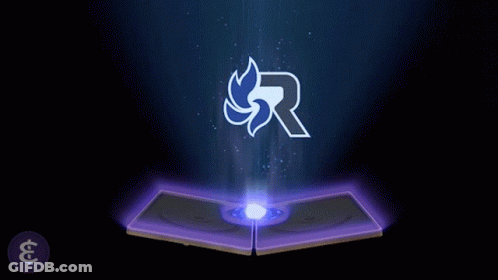 Glowing Letter R On Purple Background GIF