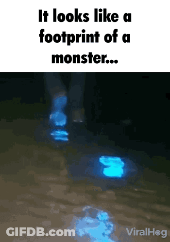 Glowing Monster Footprint GIF