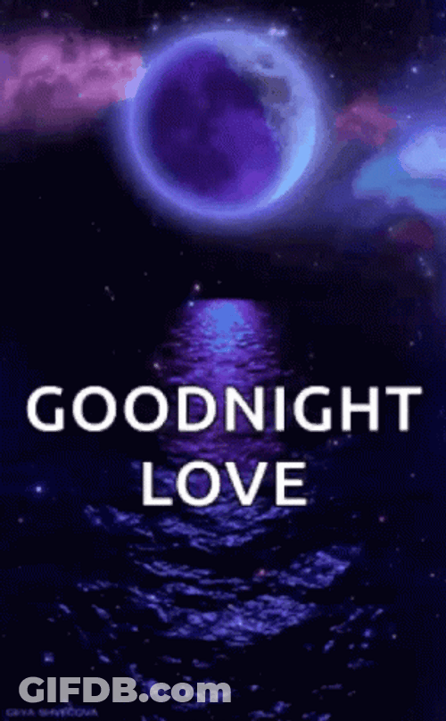 Glowing Moon Good Night Love Greeting Card GIF