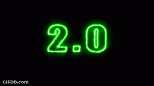 Glowing Number 2.0 In Dark GIF