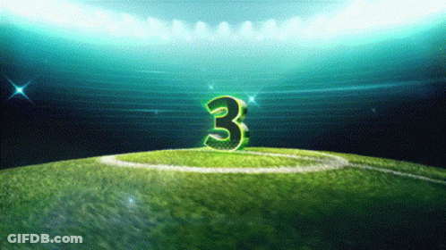 Glowing Number 3 In Baseball Field GIF