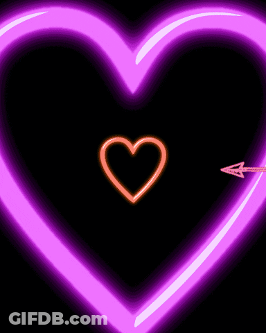 Glowing Pink Heart With Arrow GIF