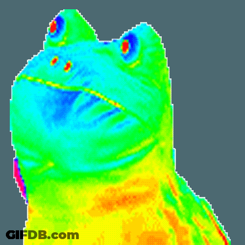 Glowing Rainbow Frog Dancing GIF