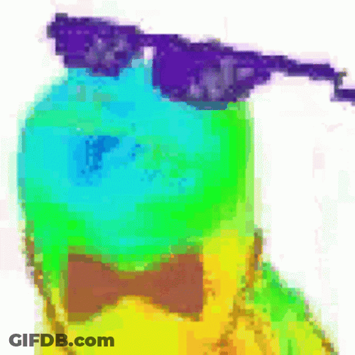 Glowing Rainbow Frog With Sunglasses Dancing GIF