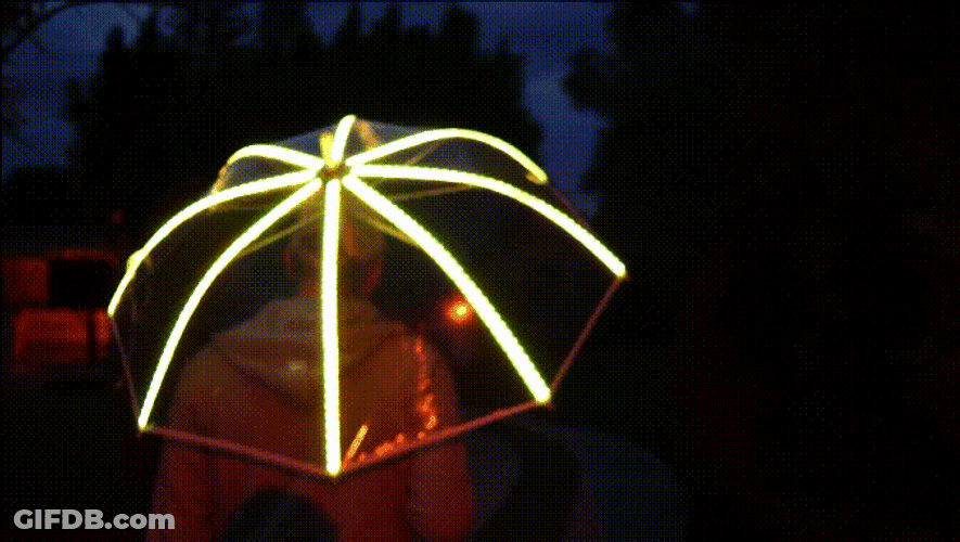 Glowing Transparent Umbrella GIF