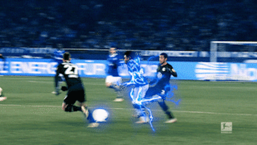 Glowing Weston Mckennie Dribbles Soccer Ball GIF