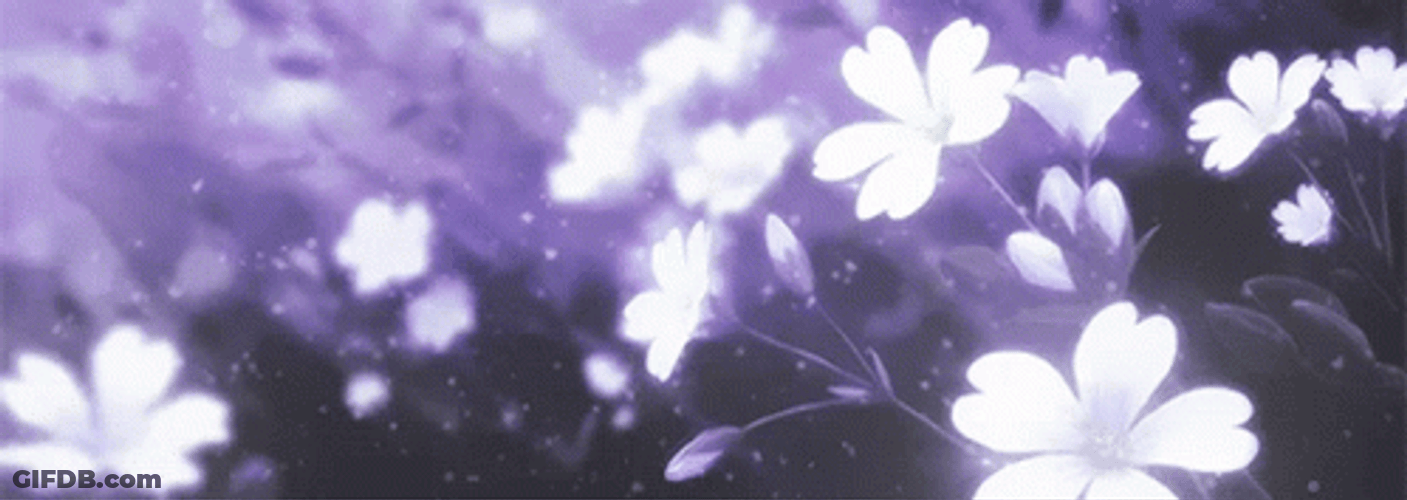 Glowing White Anime Flower GIF
