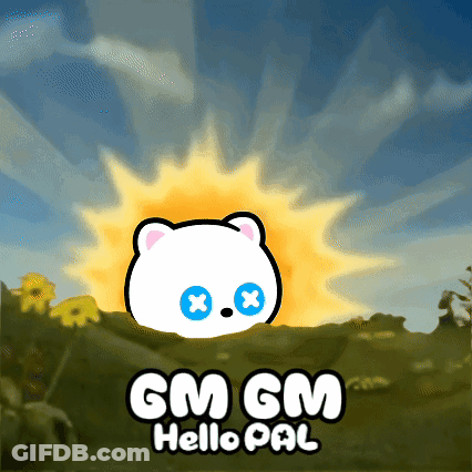 GM GM Hello Pal Poster White Bear And Sun GIF