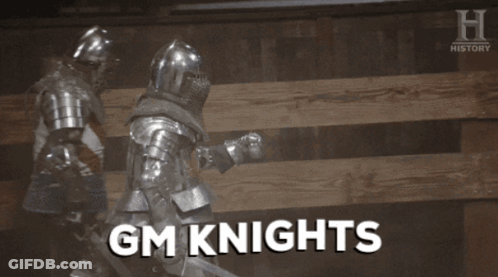 GM Knights Written On Wooden Wall GIF