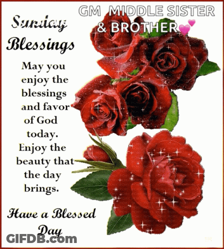 Gm Middle Sister And Brother Have A Blessed Day GIF